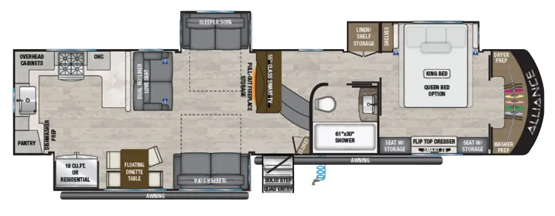 Alliance RV Paradigm 372RK floor plan