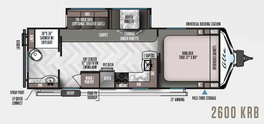 East to West Alta 2600KRB floor plan