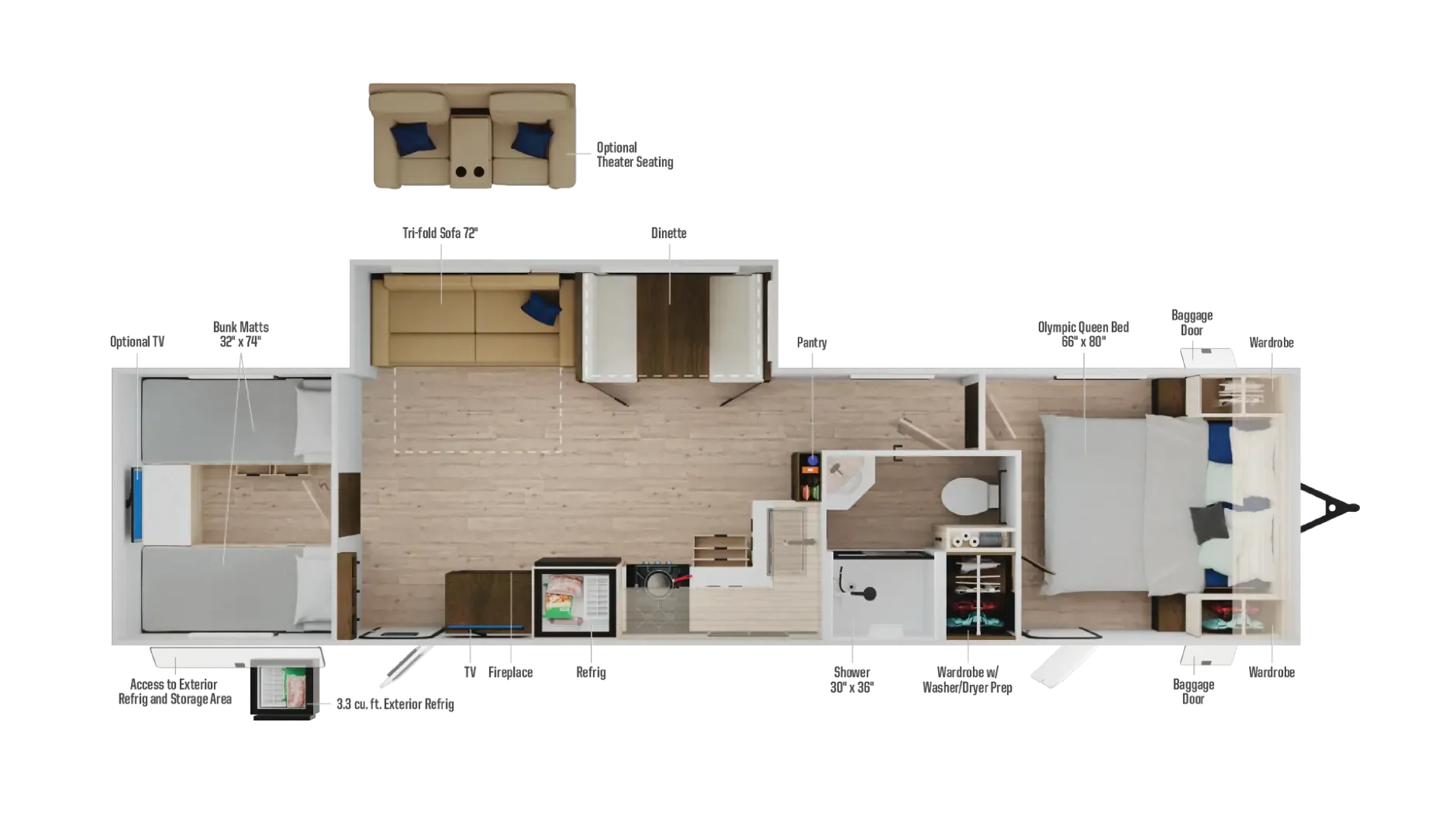 Winnebago Access 32BR floor plan