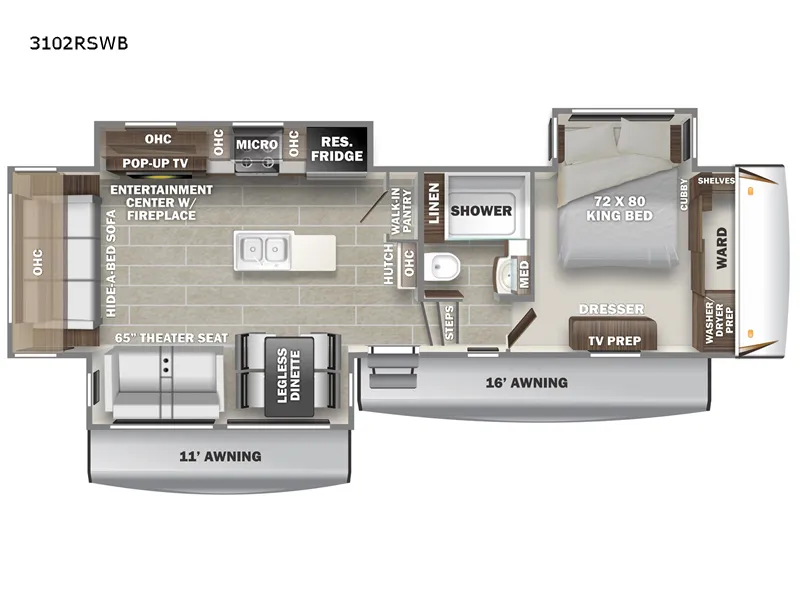 2022 Prime Time RV Sanibel 3102 floor plan