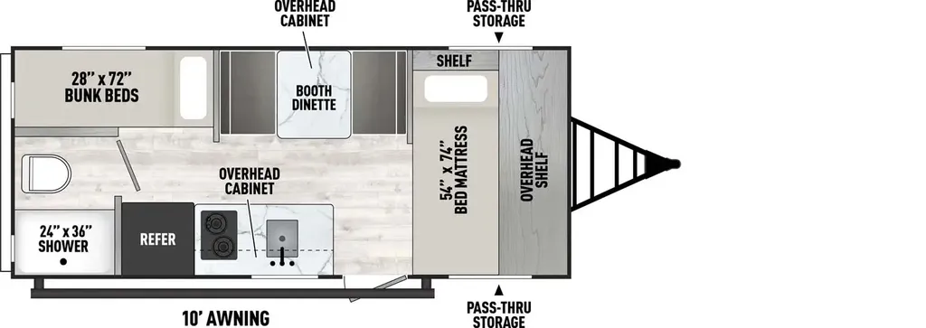 2023 Coachmen Clipper Cadet 17CBH floor plan