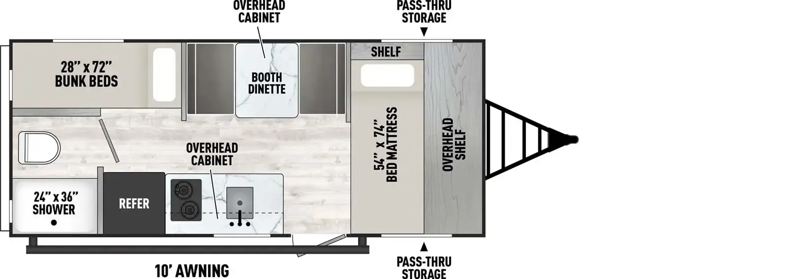 2023 Coachmen Clipper Cadet 17CBH - Floor plan