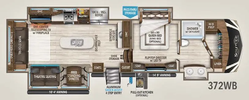 Grand Design Solitude 372WB floor plan