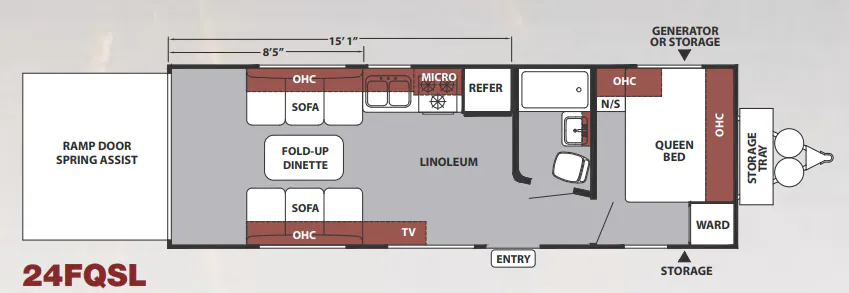 Forest River XLR Nitro 24FQSL floor plan