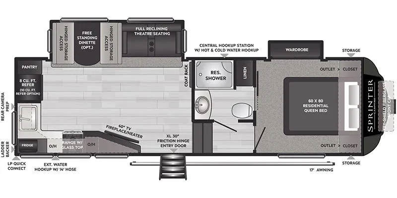 Keystone Sprinter Campfire 25ML floor plan