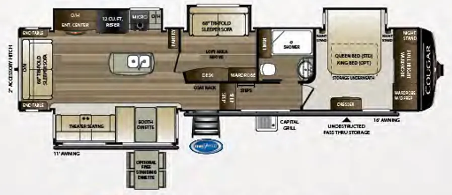 2019 Keystone Cougar 368MBI - Floor plan