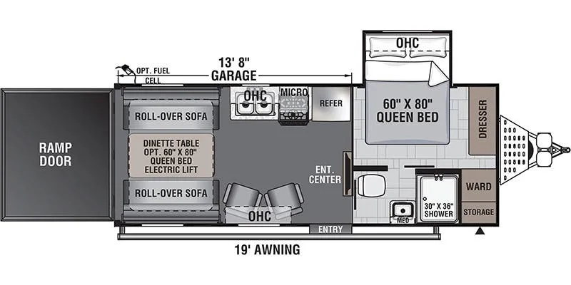 2022 Forest River Work and Play 21LT - Floor plan