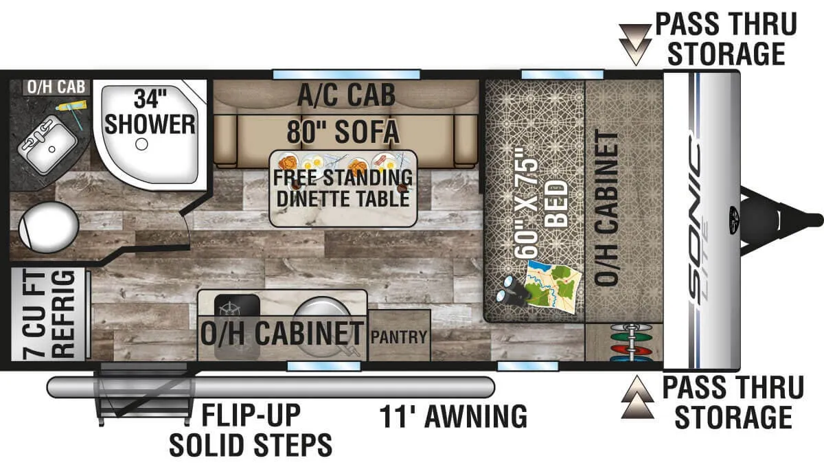 Venture RV Sonic Lite SL168VRB floor plan