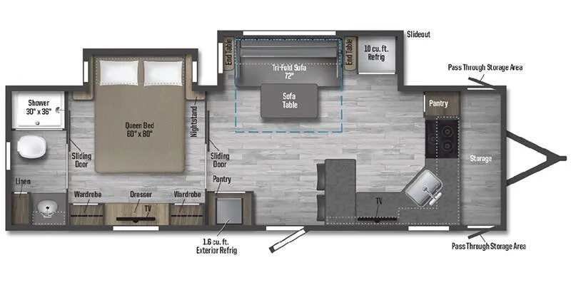 2025 Winnebago Minnie 2730FK floor plan