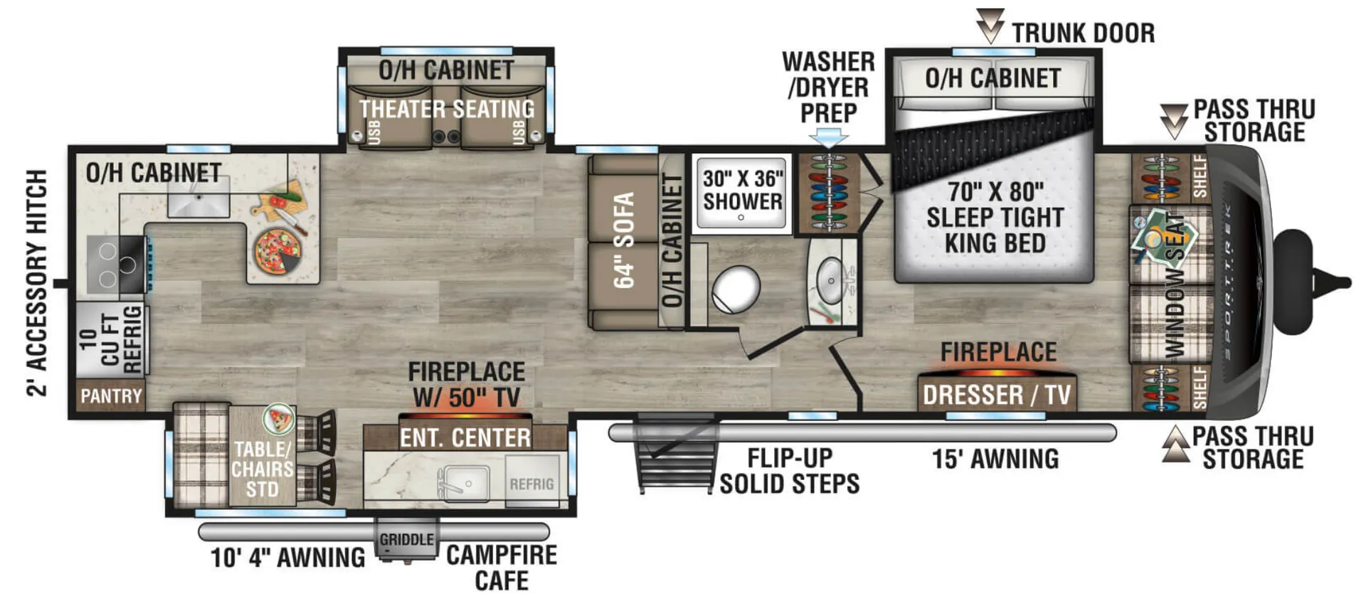 2026 VENTURE RV SPORTTREK TOURING 336VRK - Floor plan