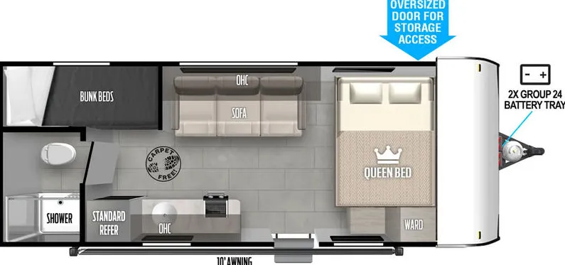 Forest River EVO Select 176BHLE floor plan