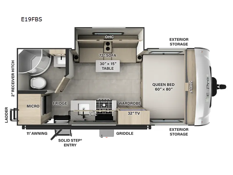 2025 Forest River Flagstaff E-Pro E19FBS — Floor plan
