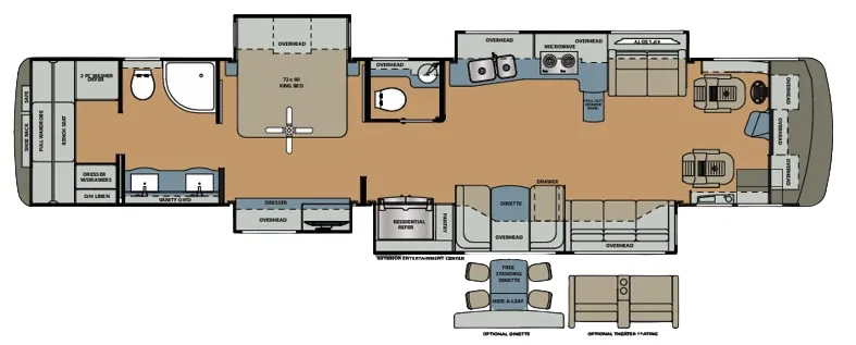 Forest River Berkshire XLT 45B floor plan