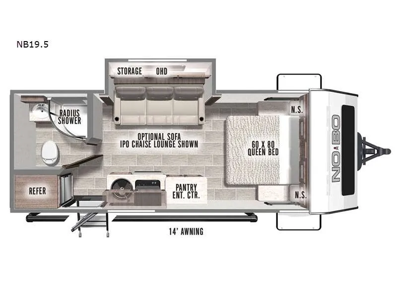 2022 Forest River No Boundaries 19.5 - Floor plan