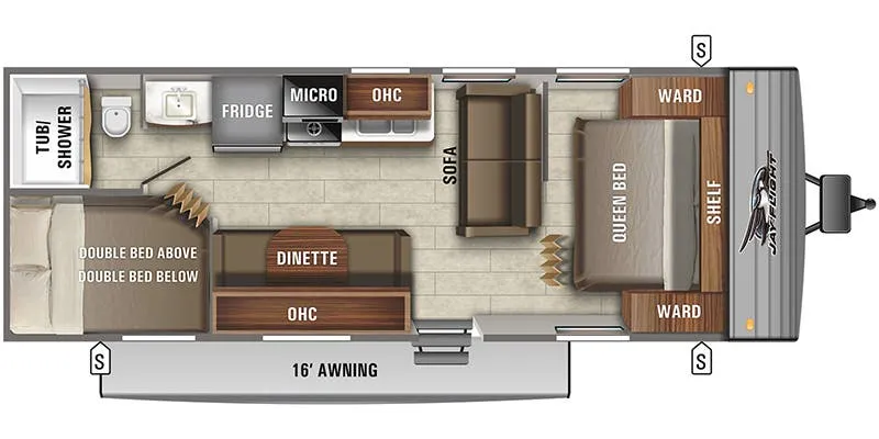 2016 Jayco Jay Flight SLX 264BHW - Floor plan
