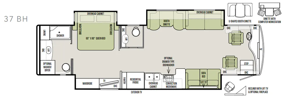 2018 Tiffin Phaeton 37 BH floor plan