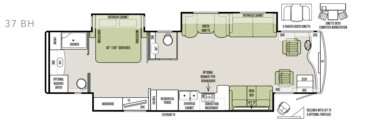 Tiffin Phaeton 37 BH floor plan