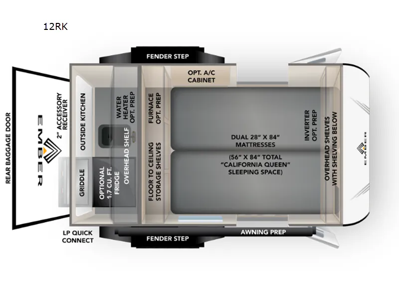 2026 Ember RV E-Series 12RK - Floor plan