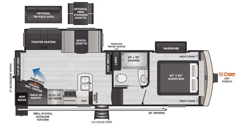 Keystone Arcadia Super Lite 248SLRE floor plan
