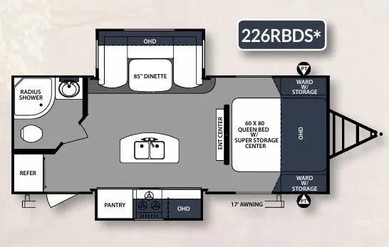 Forest River Surveyor 226RBDS floor plan