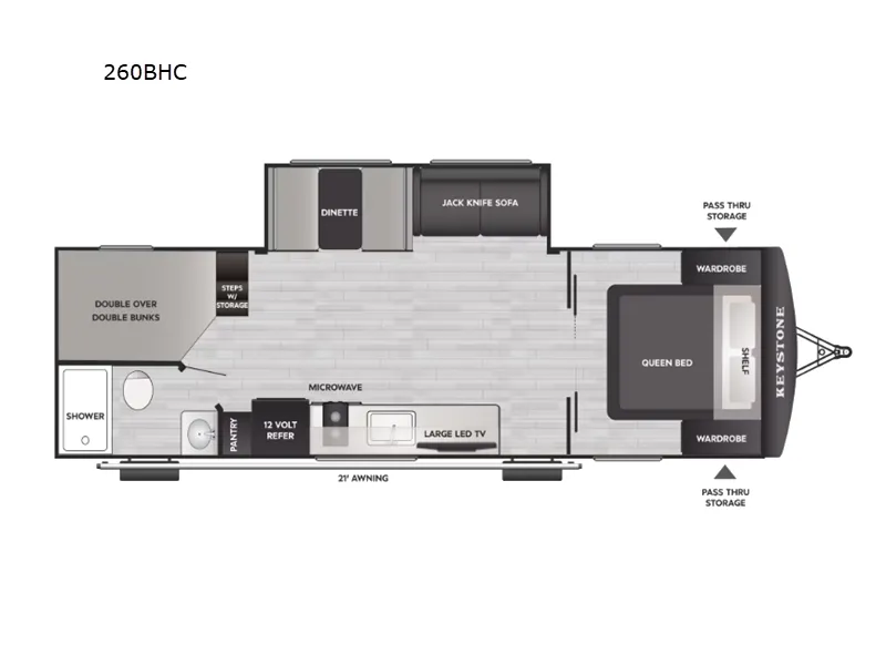2026 Keystone Passport Classic 260BHC - Floor plan