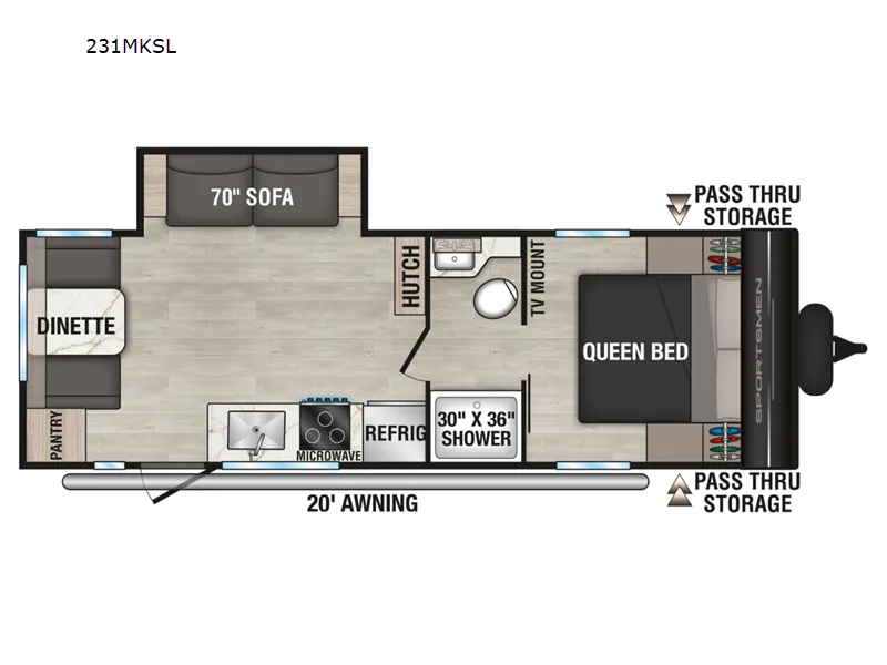 2026 K-Z Sportsmen Select 231MKSL - Floor plan