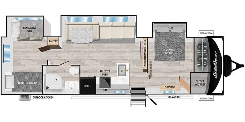 2024 Heartland Eddie Bauer 34BSBH - Floor plan