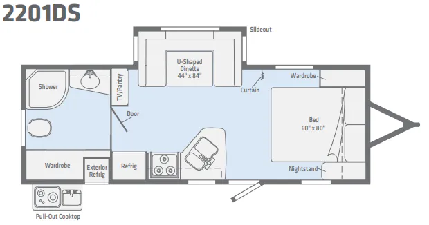 Winnebago Minnie 2201DS floor plan