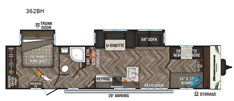 2021 K-Z Sportsmen Destination 362BH — Floor plan