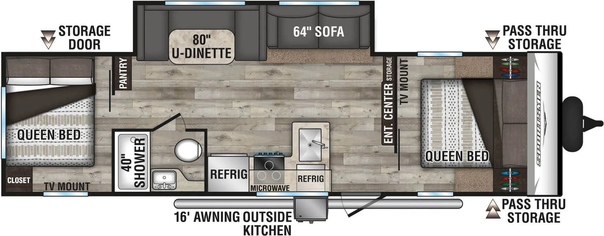2022 K-Z Rv Sportsmen Se 301DBSE - Floor plan