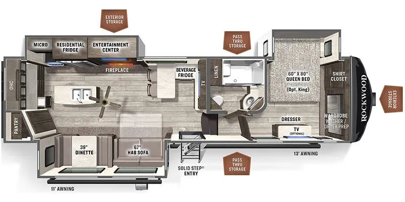 2022 Forest River Rockwood Ultra Lite 2899KS floor plan
