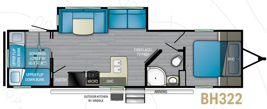Heartland Pioneer BH322 floor plan