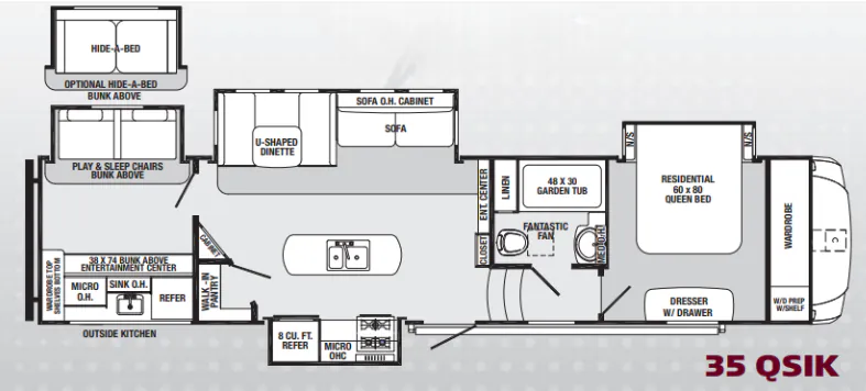 Palomino Sabre 35 QSIK floor plan