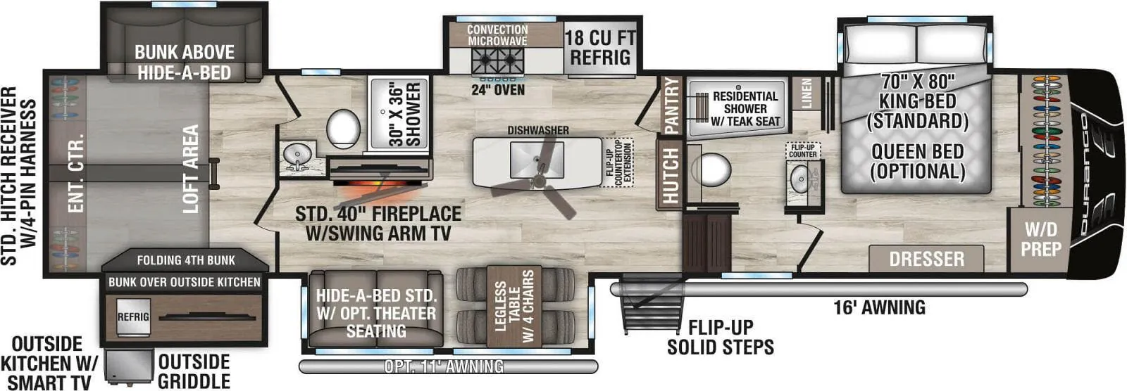 K-Z Durango D348BHF floor plan