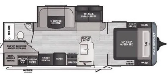 2022 Keystone Passport SL 268BH - Floor plan