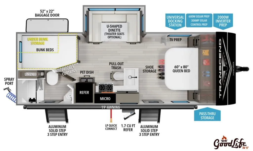 2026 Grand Design Transcend Xplor 23BHX - Floor plan