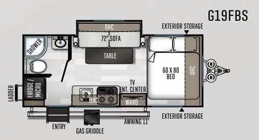 Forest River Rockwood Geo Pro G19FBS floor plan