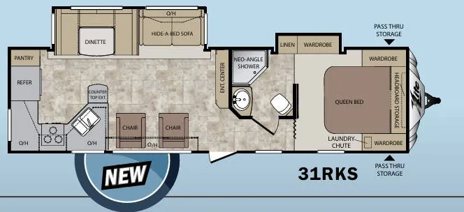 Keystone Cougar XLite 31RKS floor plan
