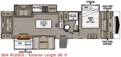 Coachmen Freedom Express Maple Leaf Edition 324 RLDSLE floor plan