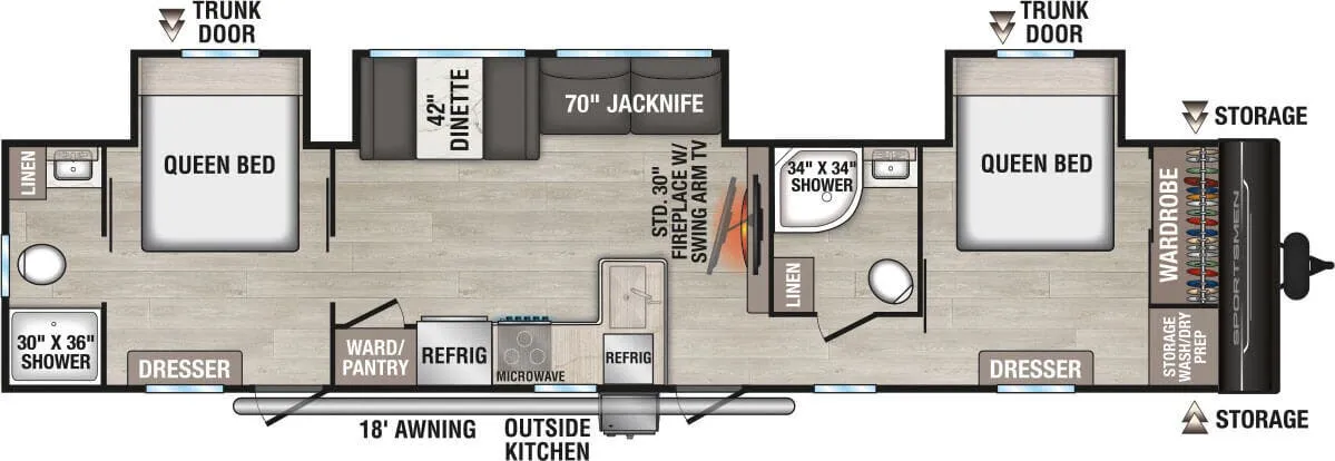 K-Z Sportsmen SE 383DBKSE floor plan