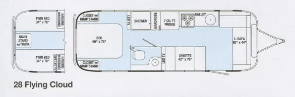 Airstream Flying Cloud 28 floor plan