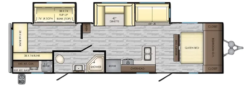 2019 CrossRoads Zinger 328SB floor plan