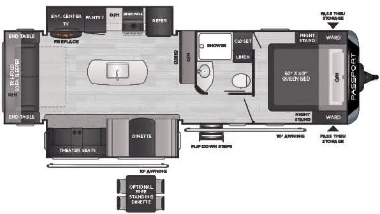 2021 Keystone Passport 2870RL floor plan