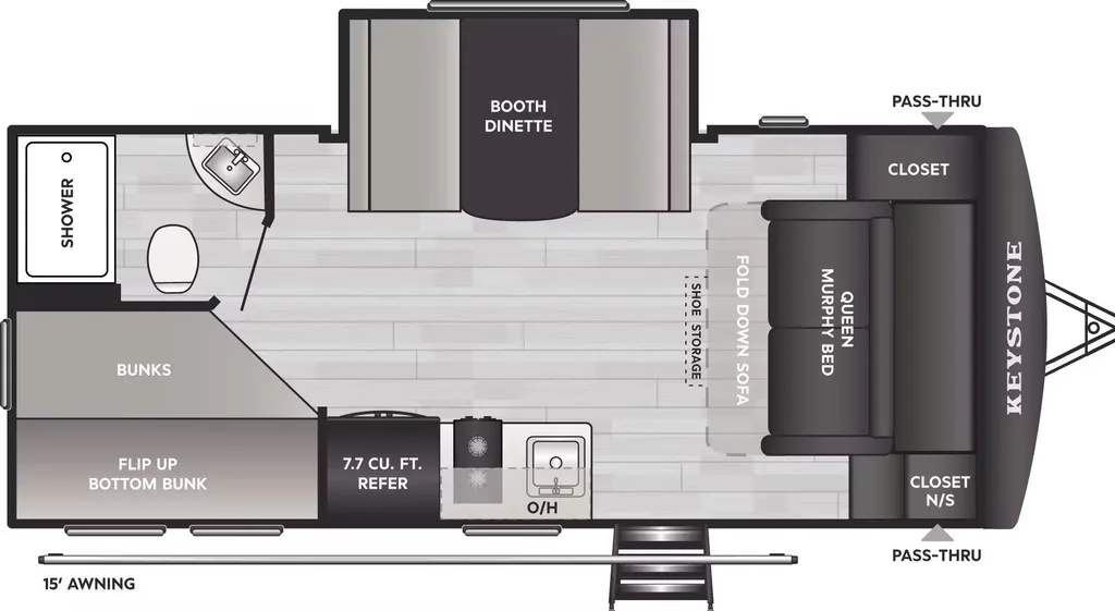 2026 Keystone Hideout Mini 181BH floor plan
