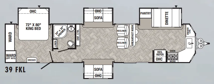 Palomino Puma 39FKL floor plan