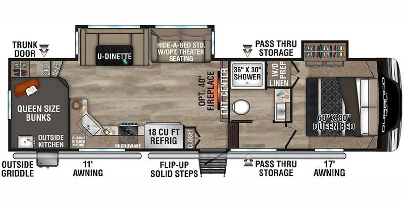 K-Z Durango Half-Ton D286BHD floor plan
