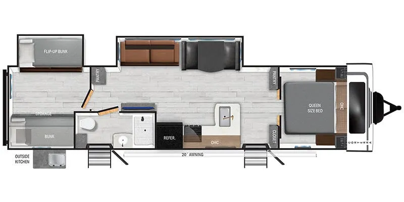 2025 Heartland Corterra 33.3 BH floor plan
