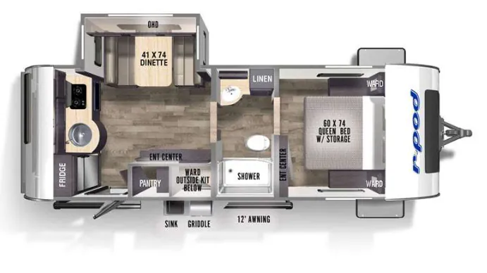 Forest River R-Pod RP-202 floor plan