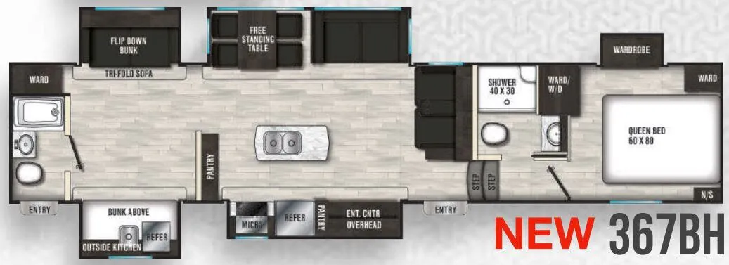 Shasta Phoenix 367BH floor plan