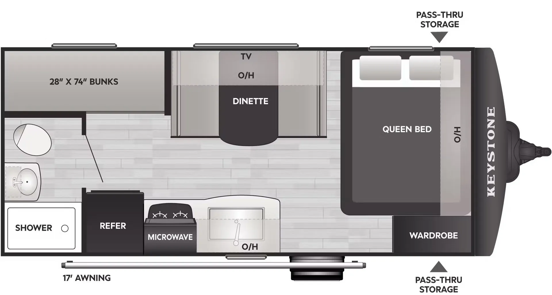 Keystone Bullet Classic 1700BHWE floor plan